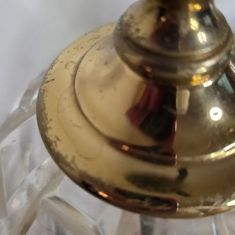 Pair of Two Lead Crystal Cut Heavyweight Lamps Boudoir